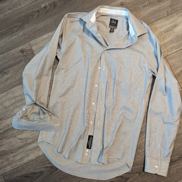 green emerald velvet dress Jos A Bank Mens 100% Cotton Blue Striped Slim Fit Dress Shirt main image 0